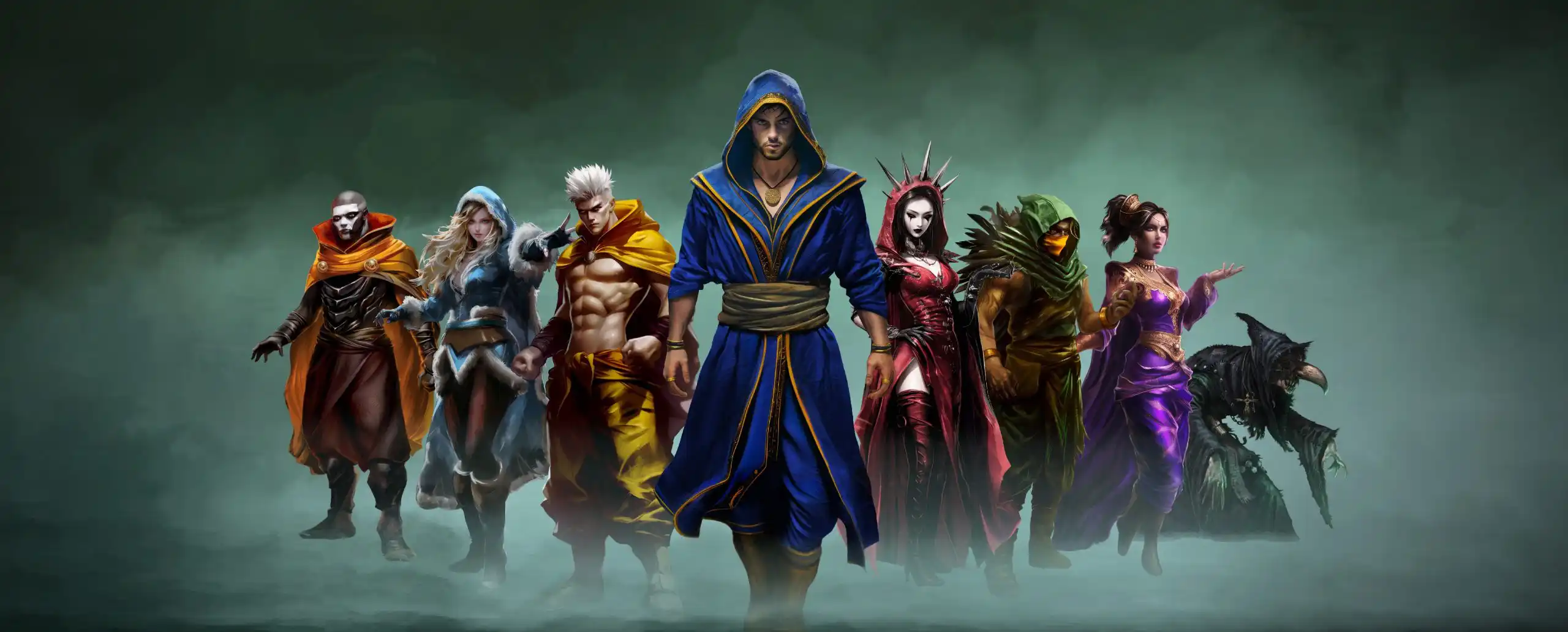 A lineup of all the Battle Wizards